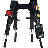 MELOTOUGH Tool Belt Suspenders Construction Bag Suspenders Padded Work belt Suspenders for Carpenter/Electrician/Roofing/Farmer work Suspension Rig(H Back)