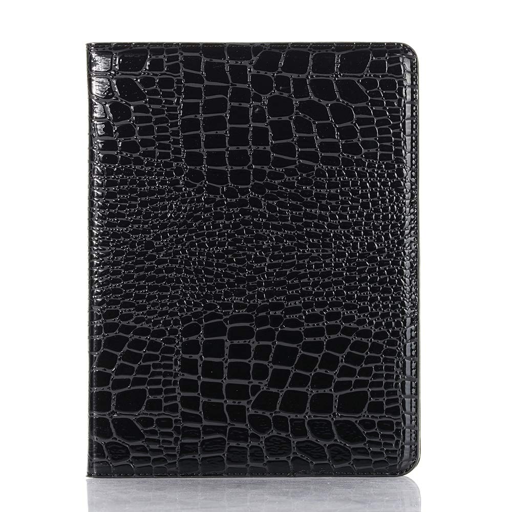 iPad Pro-6/5/4/3 (11'') Case for Women, iPad Air-7/6 (11'') Air-5/4 (10.9'') Case, DMaos Crocodile Synthetic Leather Folio Smart Cover with Card Pencil Holder, Auto Sleep Wake - Black — image 1