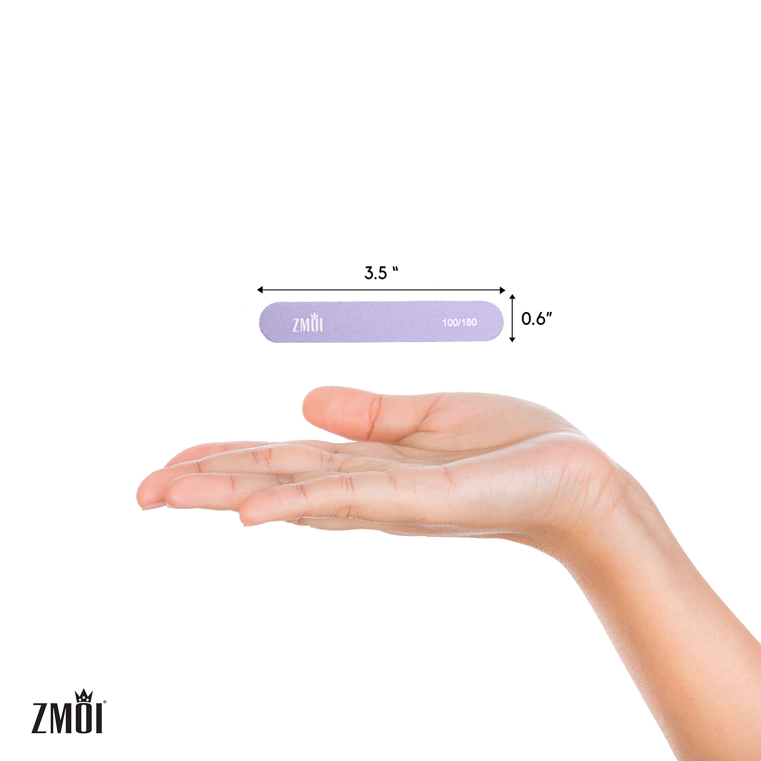Professional Mini Nail File – 12 Stylish - Practical Fingernail File Pack for Natural and Acrylic Nails 100/180 Emery Boards (Macaroon Color)