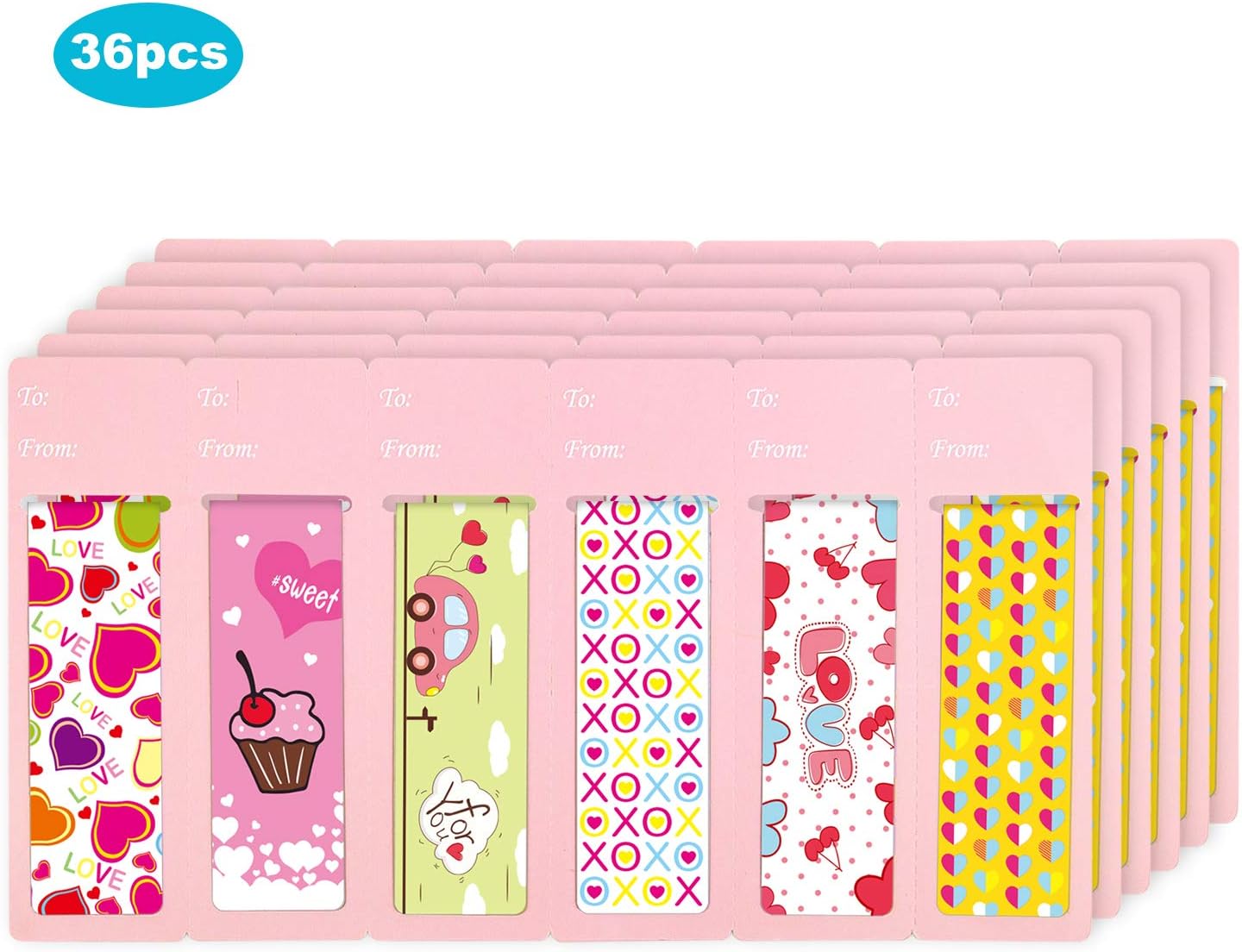 TUPARKA 36 PCS Magnetic Bookmarks Valentine's Day Bookmark Gift for School Prizes and Valentine's Party Favors for Kids - Image 3