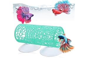 LLOUSSAK Green Betta Tunnel, Betta Cave with Suction Cups, Plastic Bettas Tank Accessories, Safe Aquarium Decor for Small Fish & Shrimp, Small Fish Toys Hideout Play Area