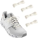NDTEZUGT 2 Pairs 1/4"(6mm) Flat Thin Shoe Laces for On Cloud Sneakers | Polyester, Athletic Shoelaces Shoe Strings Replacement Laces for Running Sneakers
