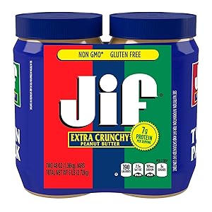 2 Pack Combo JIF Extra Crunchy Peanut Butter 48 Oz Each Jar Cos11