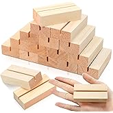 ISUSSER 15 Pieces Wood Table Number Stands Wood Place Card Holders Picture Holder Acrylic Sign Holders for Ceremony Birthday Party Home Decoration