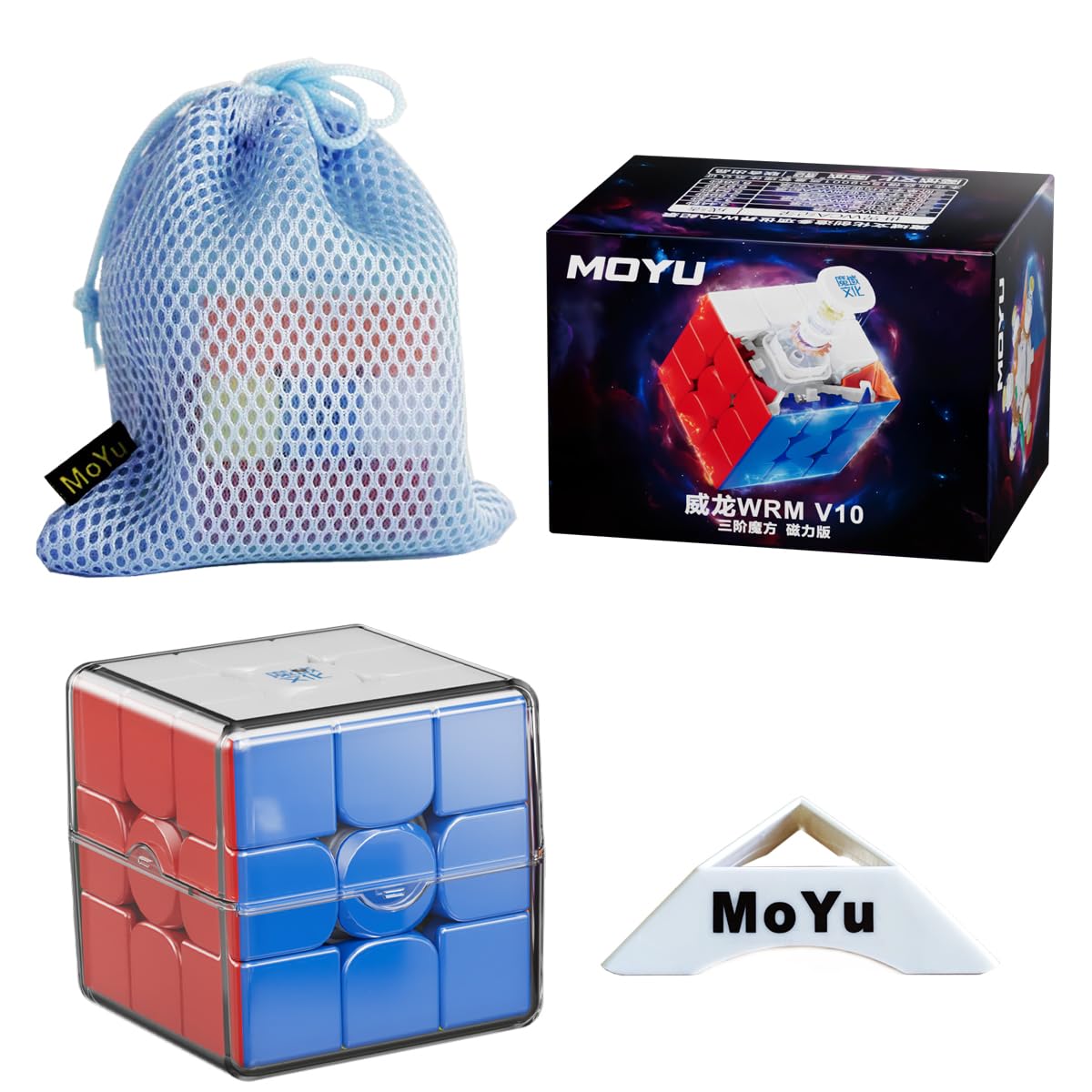 2024 MoYu WeiLong WRM V10 3x3x3 Magic Cloth M Version 3x3 55.5mm Speed Magic Puzzle Cube Stickerless MY8294 with Cube Stand and bag
