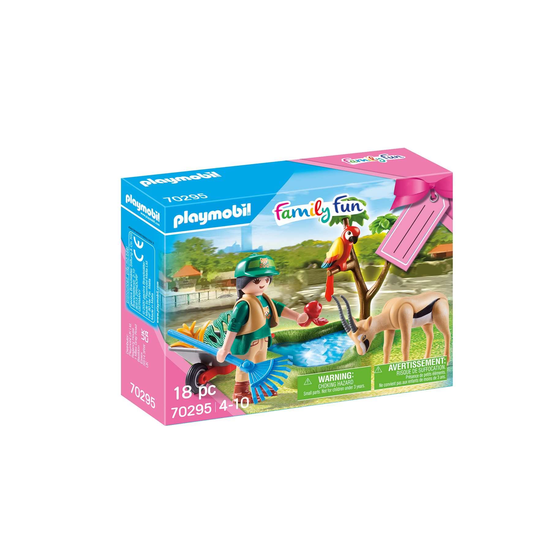 Playmobil Family Fun 70295 Zoo Gift Set with Figure and Animals, Incl. Gift Tag On The Box, for Ages 4+