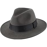 Home Prefer Mens Wool Fedora Hat with Band Classic Wide Brim Fedora Hat for Men Women Panama Dress Hat