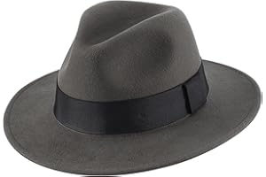 Home Prefer Mens Wool Fedora Hat with Band Classic Wide Brim Fedora Hat for Men Women Panama Dress Hat