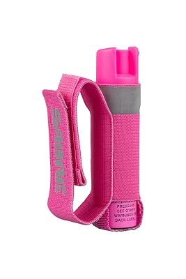 SABRE Runner Pepper Gel, Police Strength OC Spray, Adjustable 360° Reflective Hand Strap for Easy Carry & Access, 0.67 fl oz, 4X Longer Spray Time - Up to 13 Seconds, HPLC Tested, Reduced Blowback