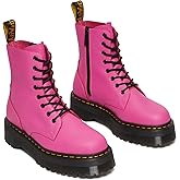 Dr. Martens, Jadon 8-Eye Leather Platform Boot for Men and Women, White Polished Smooth, 7 US Women/6 US Men