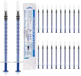 HXC 20 Pcs 1ml Syringes Colostrum Kit Plastic Caps Sterile for Labs Pets