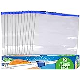 Extra Large Slider Bags 2.5 Gallon Jumbo Storage Bags for Home, Kitchen, Food, Office, Multi Purpose Jumbo Slider Bags. 12 Ct