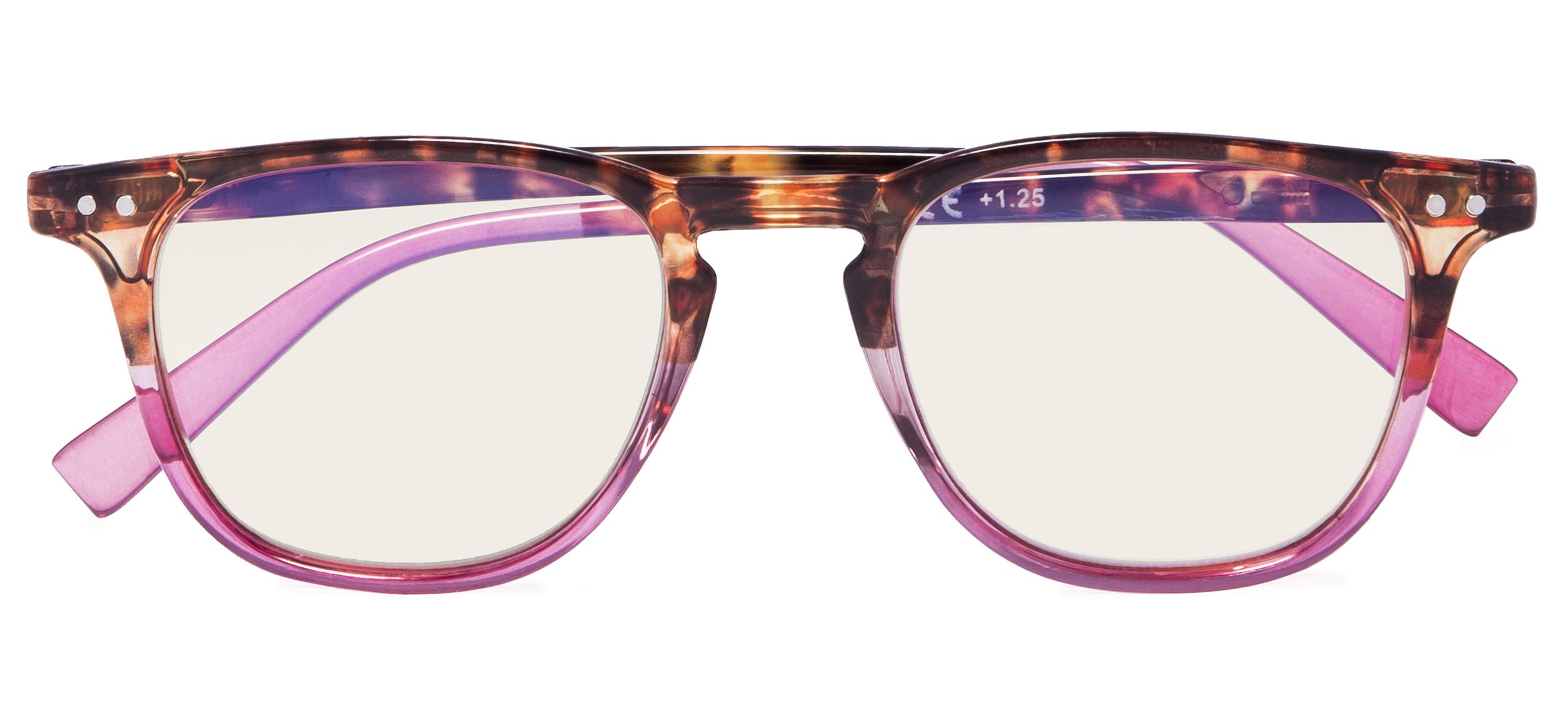 CessBlu Ladies Computer Glasses,Stylish Computer Eyeglasses for Women Reading TV Phone(DEMI/Purple,+1.00)