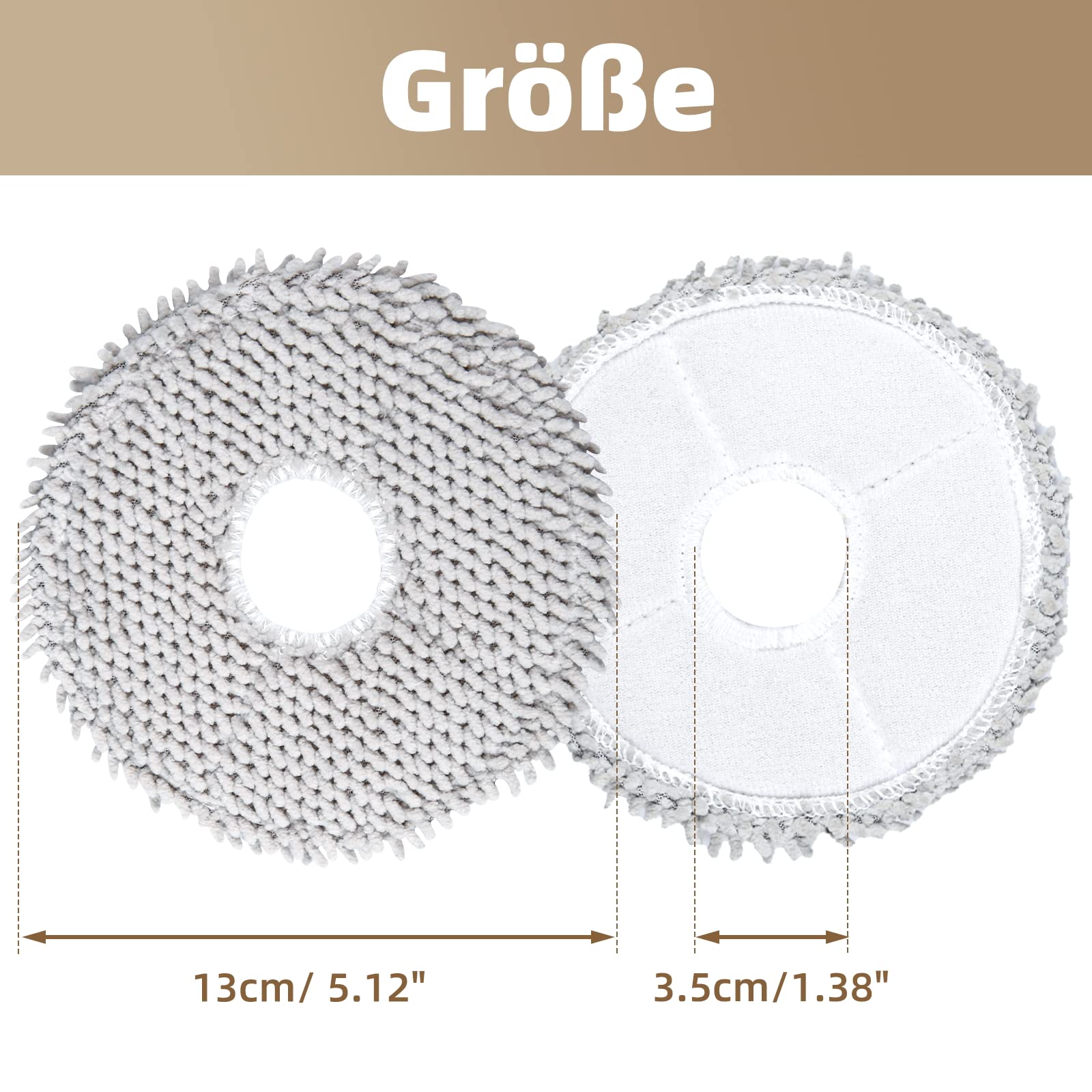 6 Stück Wischtücher für Dreame L10s Ultra Gen 2/Gen 3 /L10s Pro Ultra Heat/L20 Ultra/X40/X50 Ultra Complete Mova E30 Ultra/P50 Pro Ultra & Xiaomi X10+/X20+ Saugroboter, Mikrofaser Wischpad Zubehör 4