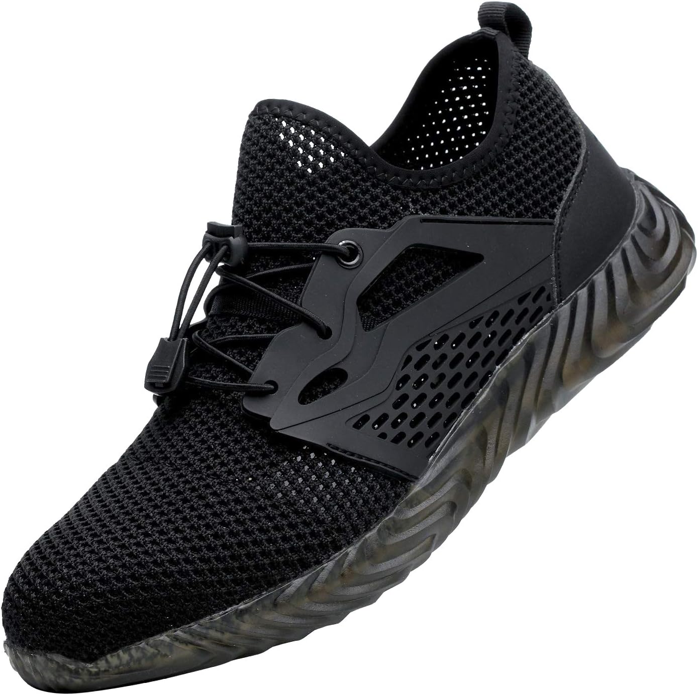 DYKHMILY Steel Toe Shoes for Men Women, Lightweight Indestructible Work Shoes Slip Resistant Puncture Proof Safety Sneakers