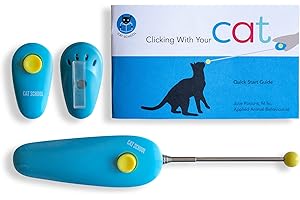 CAT SCHOOL Clicker Training Kit - 1 Target Stick, 1 Step-by-Step Instruction Booklet - Perfect for Fist Bump Training & Positive Behavior