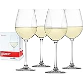 Spiegelau Salute White Wine Glasses, Elegant Crystal Drinking Glasses, Stylish Stemmed Glassware for Home Bar, Wedding Gifts, Birthday Gifts, Hosting Essentials, 16.4 oz, Set of 4