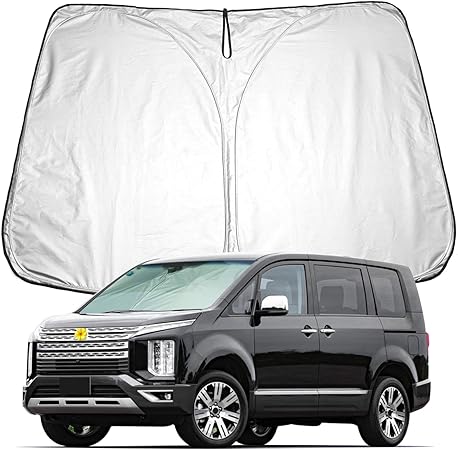 Amazon Cdefg 三菱 デリカ Delica D5 H19 1 車種専用設計 車窓日よけ フロントサンシェード 目隠し Uvカット 日焼け防止 遮光 アクセサリー 5層構造 簡単着脱 吸盤不要 収納袋付き フロントガラス用 断熱 銀色 サンシェード 車 バイク