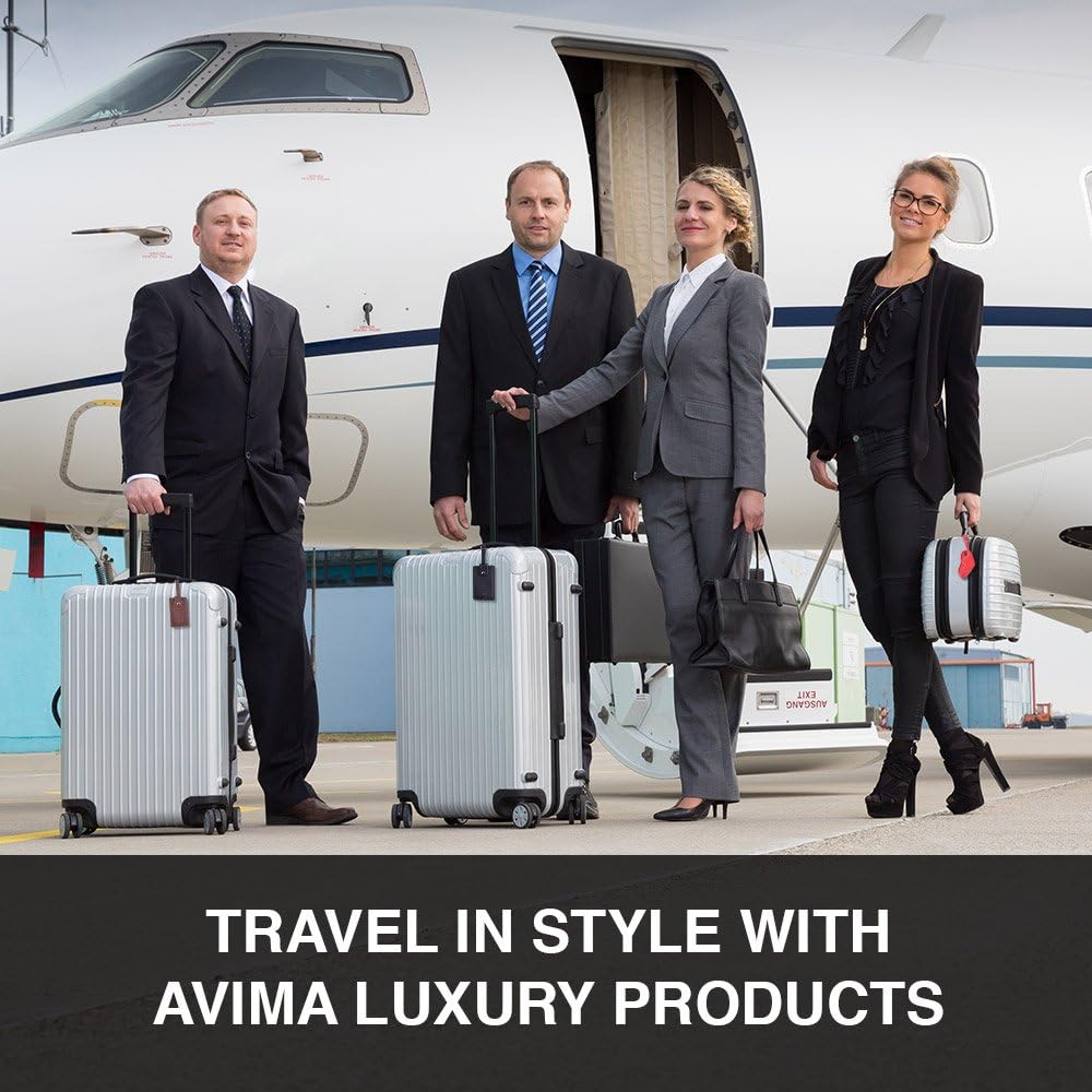  | Leather Luggage Tag by AVIMA | Bag Tags Suitcase Tags Identifiers Travel Tags 2pc - Brown | Luggage Tags