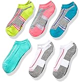 Fruit of the Loom girls Everyday Active Cushioned No Show - 6 Pair Pack Casual Sock, Grey Assorted, 4 10 US