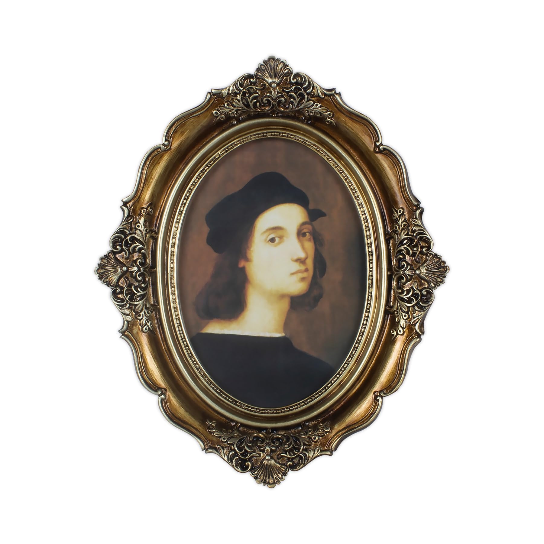 Photo 1 of Daimix Antique Oval Picture Frame 4x6 Bronze Gold Vintage Photo Frames, Glass Front, Tabletop or Wall Hanging, Art Deco Gallery Decor, Gift Ideas