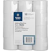 Business Source Receipt Paper 2.25 Inch x 150 Pack of 12 Rolls - White (28650)