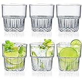6 PCS Plastic Glasses, 6.76 OZ Clear Tumblers, 200ML Reusable Coffee Cup, Small Drinking Glasses for Adults, Acrylic Cocktail Cups for Home Camping BBQ