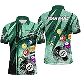 Custom Billiard Polo Shirts, Pool Shirts for Men, 8 Ball Shirt, Billiards Shirts, Mens Pool Shirt