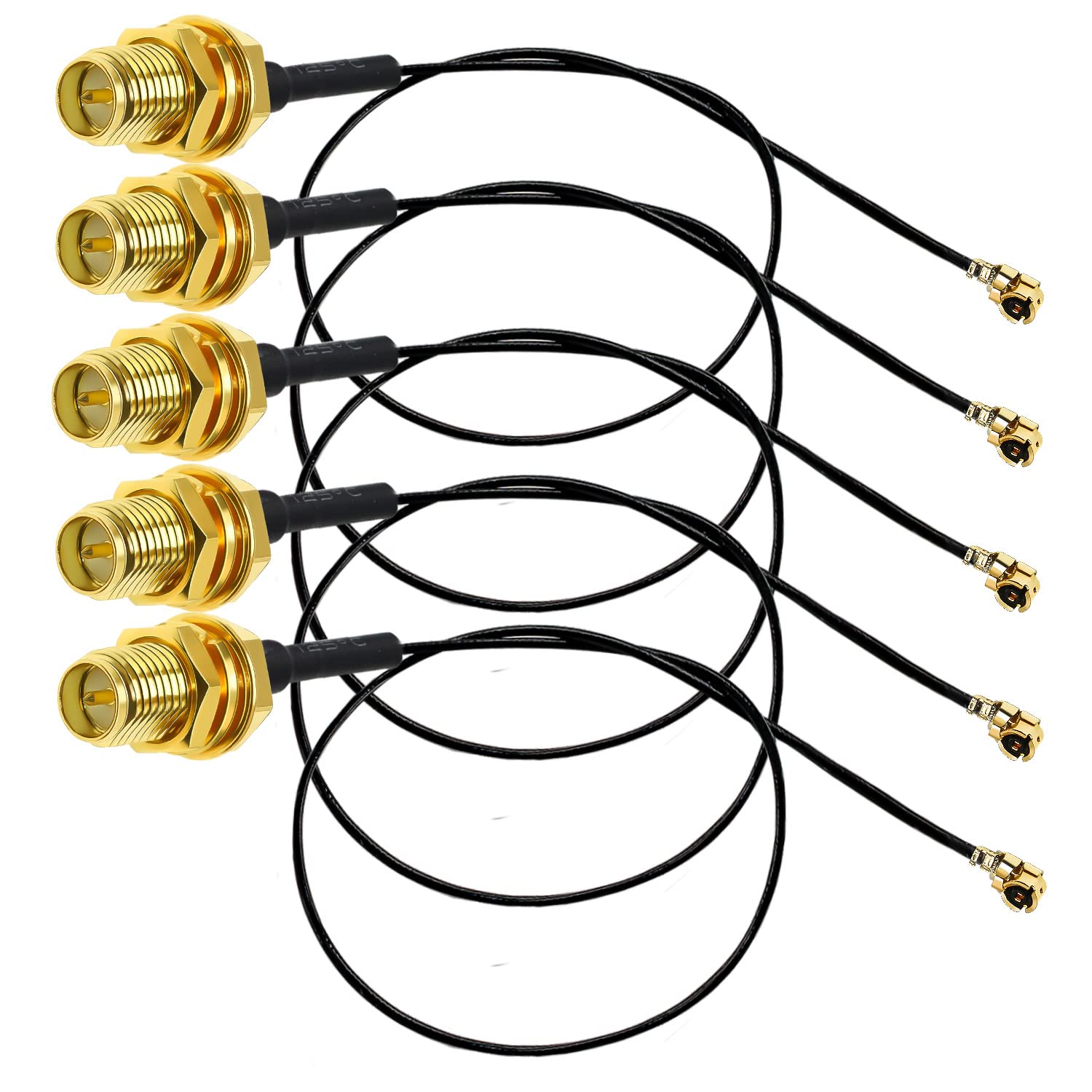 TUOLNK IPX to RP SMA Extension Cable U.FL to Reverse Polarity SMA Female WiFi Antenna Pigtail Cable 1.13mm Extension Cable for WiFi Router Network Card 12inch(30cm) 5 Pack