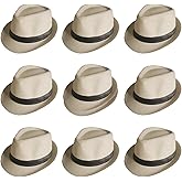 GWWZHI Fedora Hats Bulk Wedding Panama Hats Short Brim Hats 1920s Ganster Hats Cap Men Women Party Costume Circumference 58cm