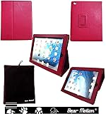Bear Motion (TM) 100% Genuine Leather Case for iPad2 / iPad 3 (the new iPad) / iPad 4 with built-in Stand - Support auto sleep/awake function (Red)