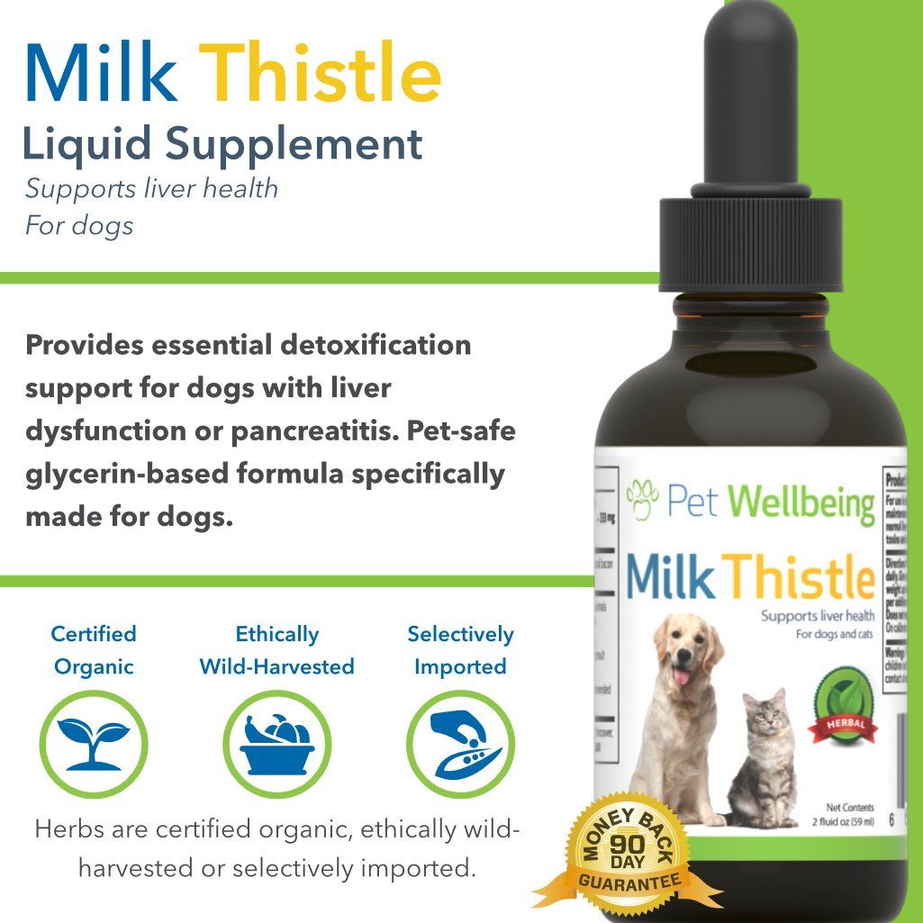 Pet Wellbeing Milk Thistle For Dogs Natural Glycerin Based Milk