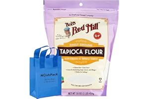 Tapioca Flour Organic Tapioca Starch, Bobs Red Mill Finely Ground Gluten Free Tapioca Bulk 16 Ounce Bag, with Nosh Pack Bag