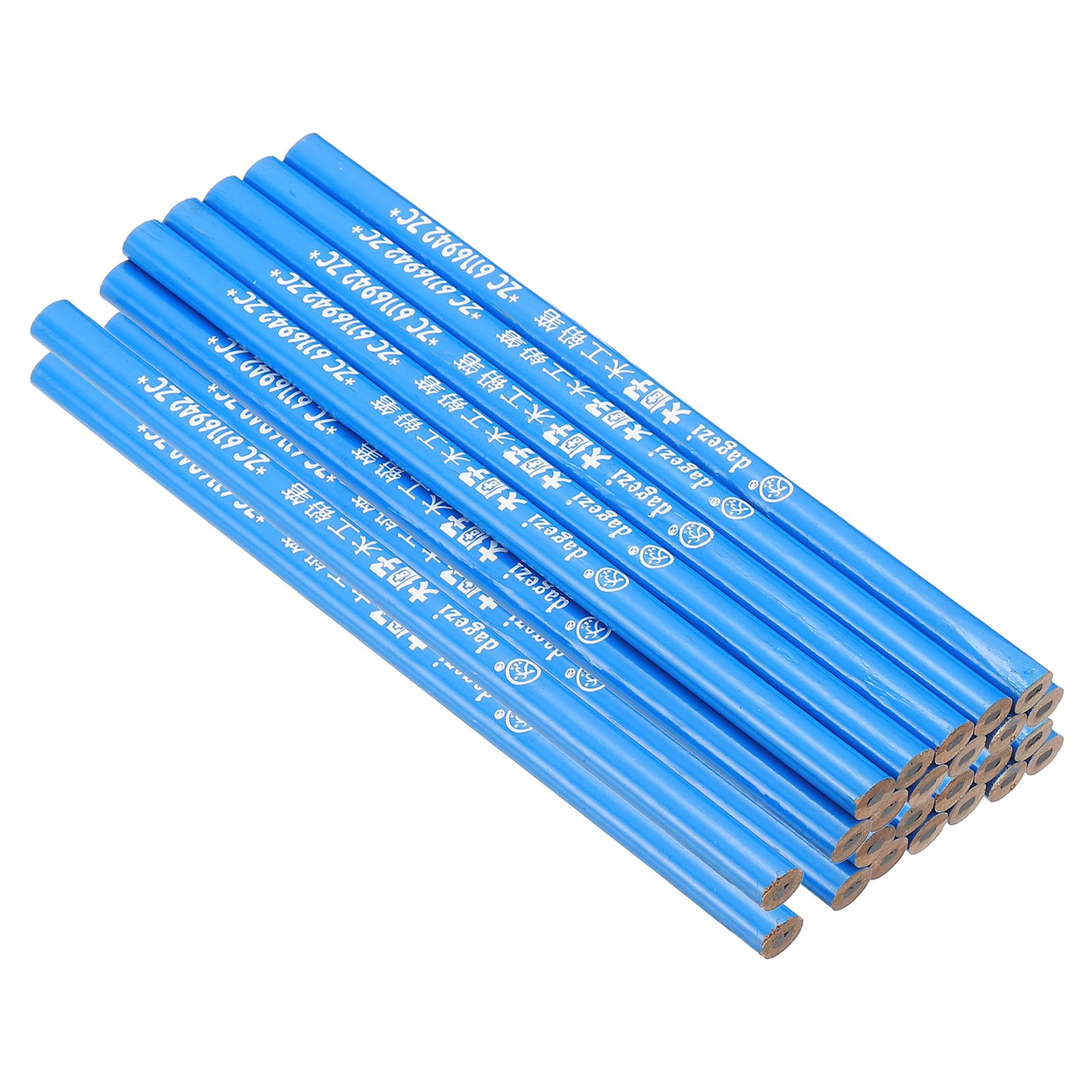 PATIKIL Carpenter Pencils, 24 Pcs Flat Oval Hard Construction Pencils Industrial Pencil Lumber Pencil with Black Ink for Woodworking Marking and Concrete Marking, Blue