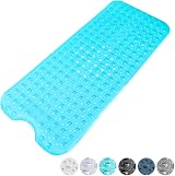 KEPLIN Premium Non-Slip Bath Mat 200 Suction Cups 40x100cm Blue