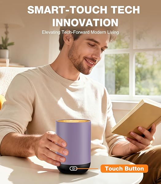 KEPWAM SELF HEATING COFFEE MUG T1-16OZ FAST HEATING & ULTRA LONG-LASTING BATTERY LIFE, HEATED COFFEE MUG UP TO 149℉ – TOUCH & APP CONTROLLED COFFEE MUG, BIRTHDAY GIFTS FOR WOMEN AND MEN