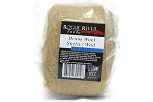 Brass Wool 3.5 Oz Skein/Pad/WAD -by Rogue River Tools. (FINE Grade) -Made in USA, Pure Brass