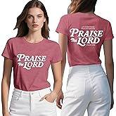 sallrue Christian Shirts for Women Praise The Lord Religious T-Shirt Jesus Bible Verse Tee Tops