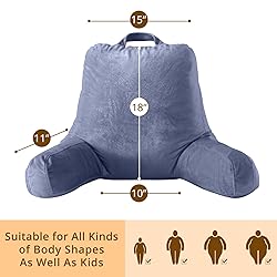 Sasttie Reading Pillow for Bed, Velvet Back Support