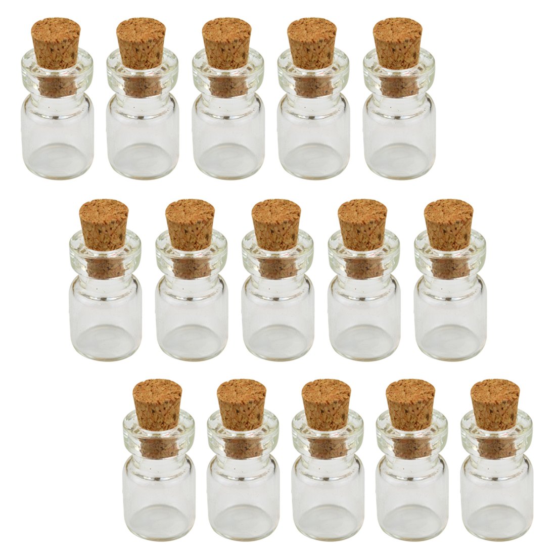 50 Pcs 1mlextra Mini Tiny Clear Glass Jars Bottles with Cork Stoppers