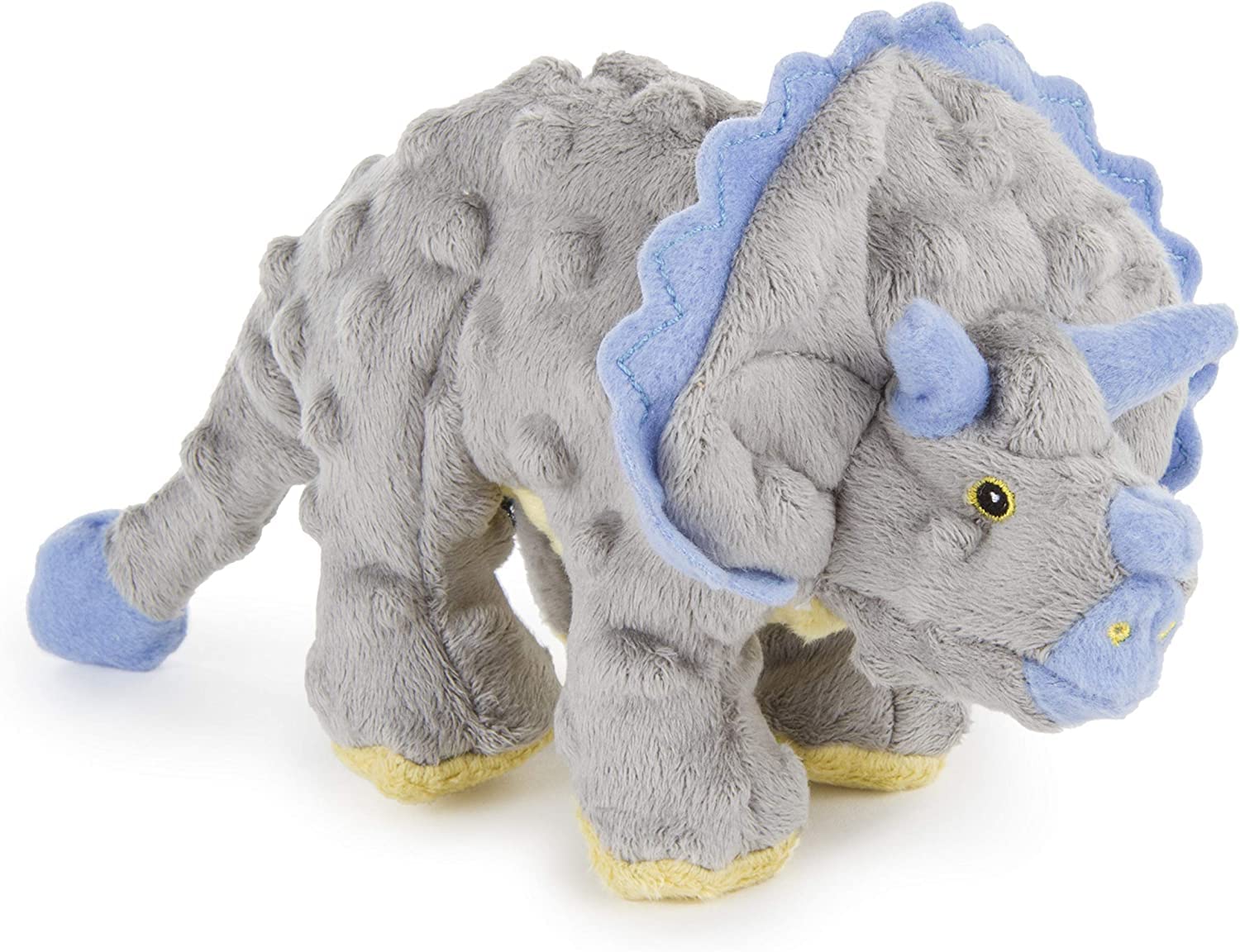 Photo 1 of goDog Dinos Frills Squeaky Plush Dog Toy, Chew Guard Technology - Gray, Small