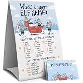 What's Your Elf Name Christmas Game - Foldable Sign & 50 Guess Cards, Fun For Family Parties & Holiday Gatherings - View #10