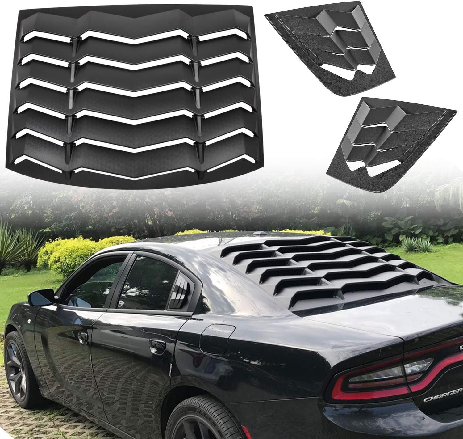 Rear + Side Window Louvers for Dodge Charger 20112020