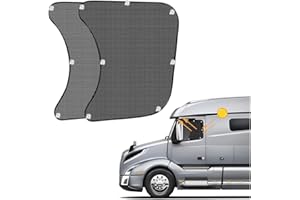 XINLIYA 2PCS Semi Truck Side Window Sun Shade, Mesh 23.6x21.6 Inch Semi-Truck UV Heat Protection Sunshade with 16 Suction Cup