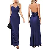 Capuffy Women Drape Neck Formal Maxi Dresses Lace Backless Cocktail Party Dress Spaghetti Straps Mermaid Evening Gown 221