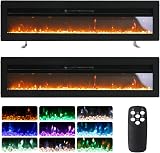 INMOZATA 127cm Electric Fireplace 50in Wall Mounted Freestanding Recessed