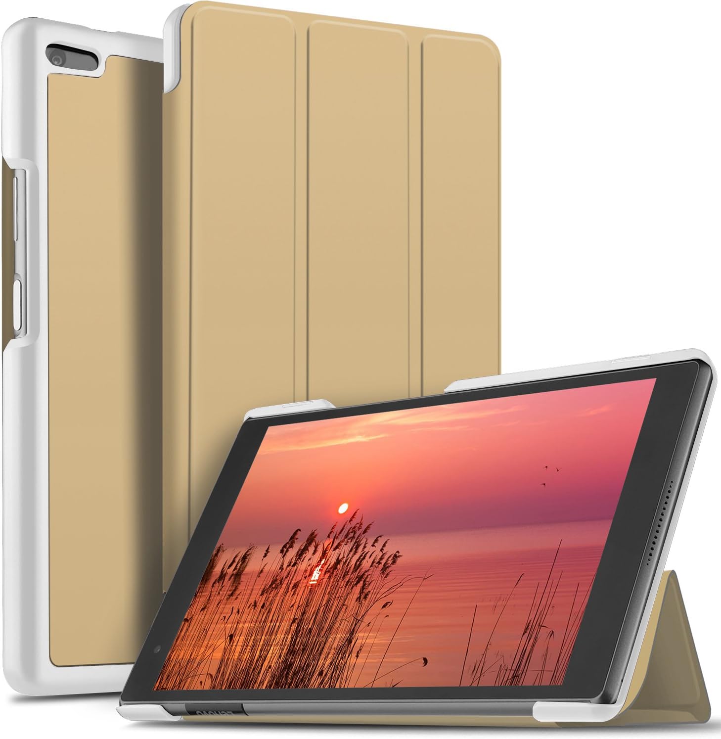 IVSO Lenovo Tab 4 8 Case Slim Smart Cover Case for Lenovo Tab 4 8 8 inch Tablet (Gold)