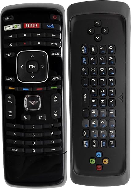 Amazon Com New Xrt300 Remote Control Dual Qwerty Keyboard Remote Fit Vizio Lcd Led Hdtv With Mgo Netflix Vudu Hot App Keys Home Audio Theater