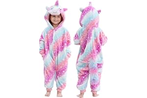 MICHLEY Animal Hooded Romper Kids Flannel Halloween Cosplay Costume 3-12T for Autumn Winter