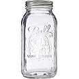 Ball Wide Mouth Glass Mason Jars with Lids and Bands, Used for Canning, Pickling, Juice, Jam, Jelly, Half Gallon Size 64 Ounce (Pack of 2)